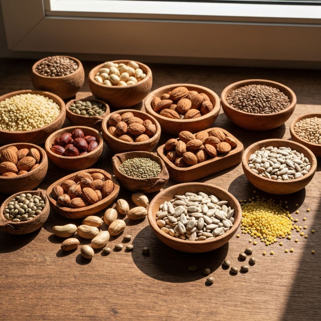Mineral-rich foods including nuts and seeds